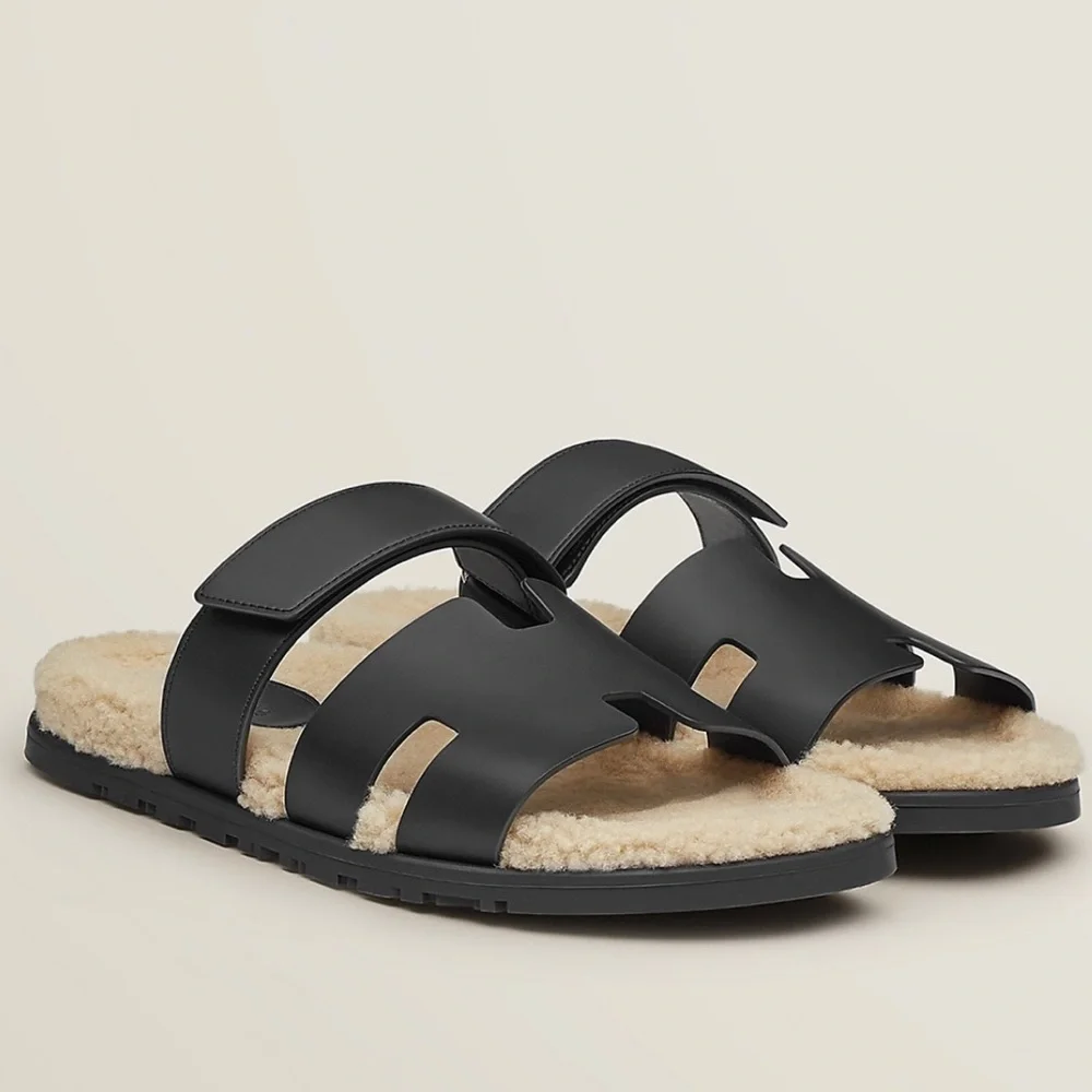 GUARANTEED AUTHENTIC!!! Hermes Chypre Shearling Slide Size 41 - Picture 5 of 10